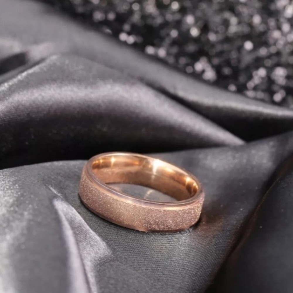 Frosted Rose Gold Tone Fashion Ring 8